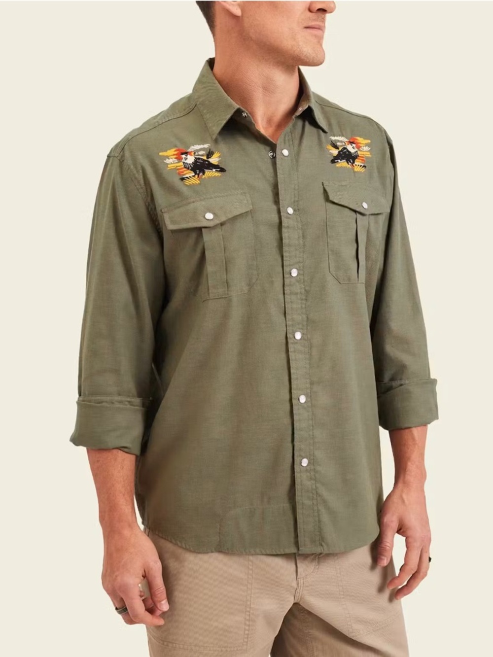 Howler Brothers Gaucho Snapshirt Caracaras Size Medium